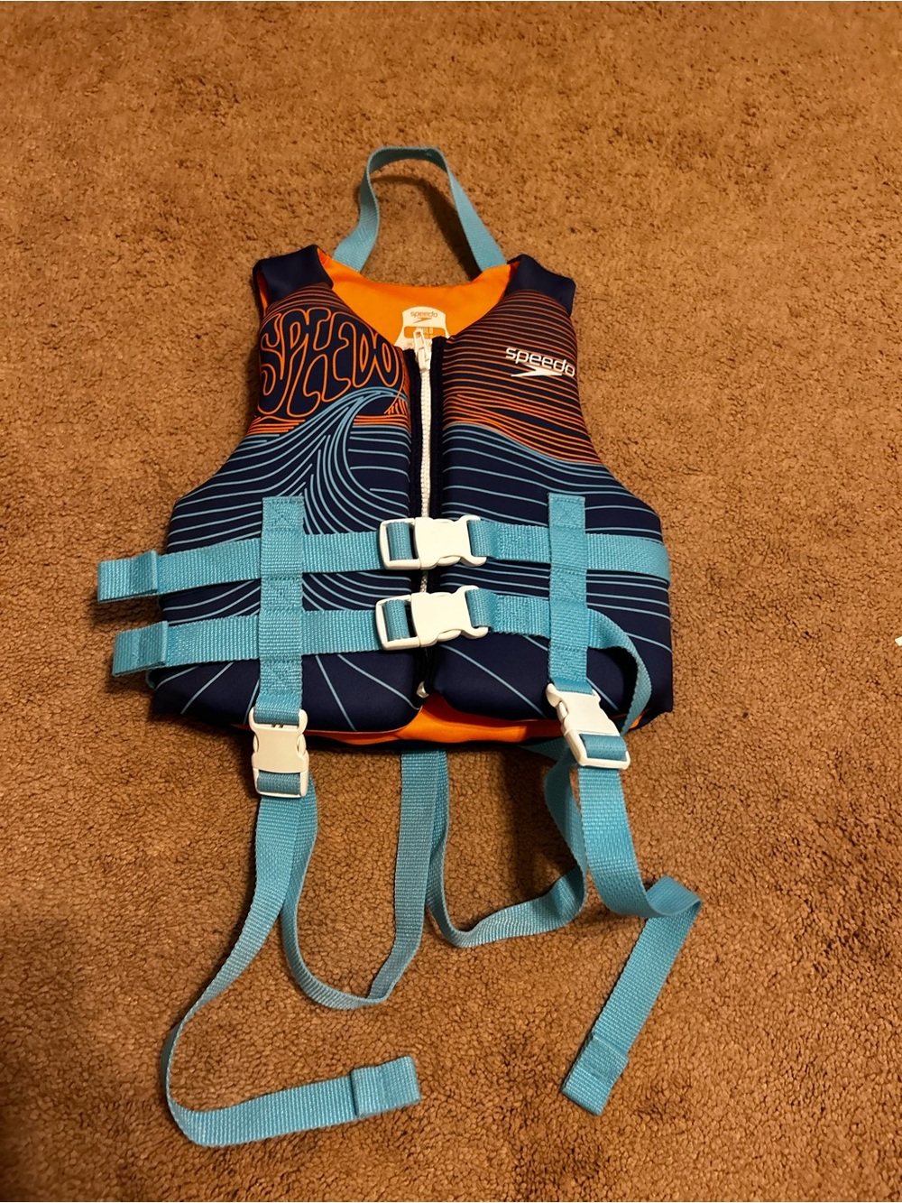 Speedo Kids Life Vest - Orange, Navy & Light Blue